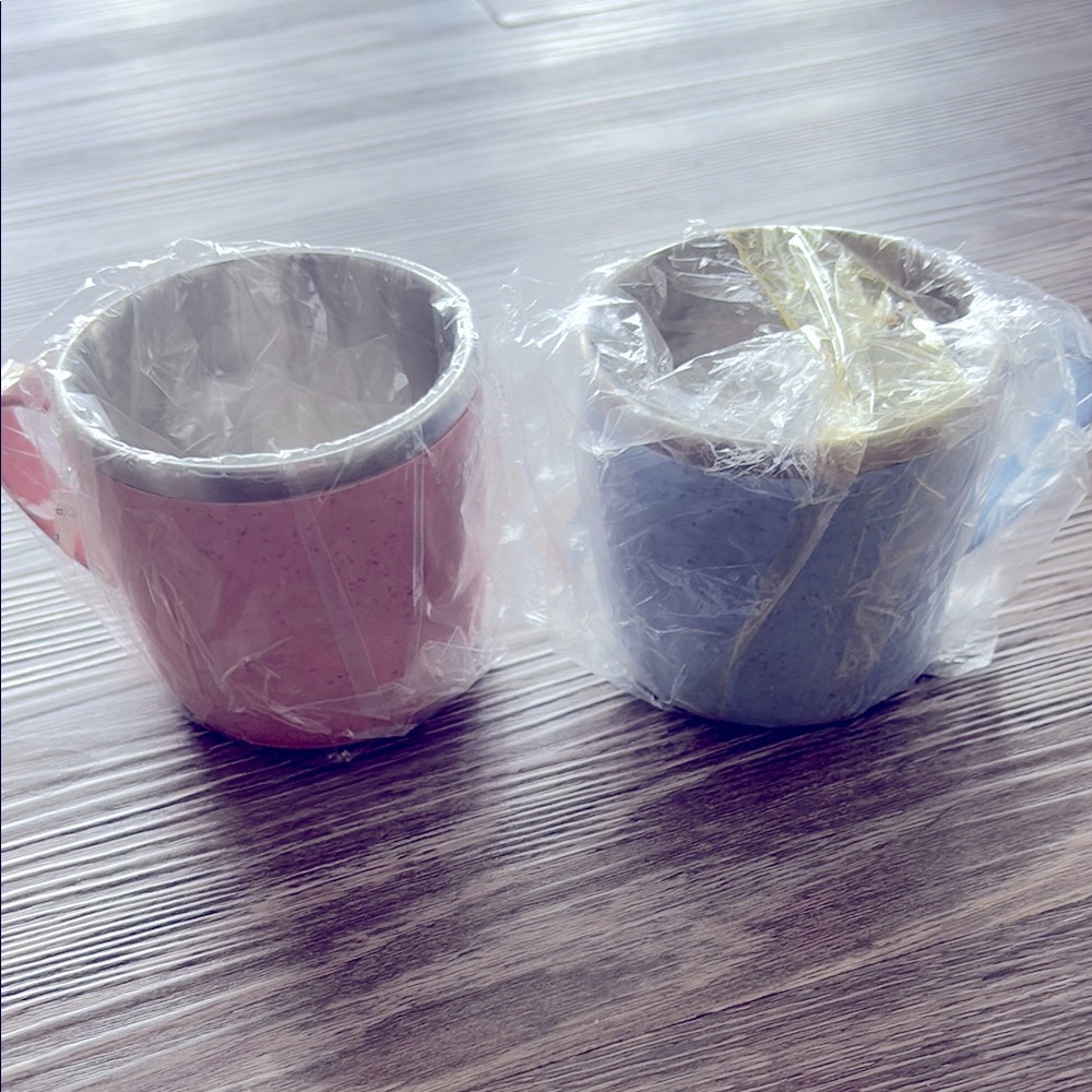 Two steel Cup Pink and Blue bundle Set good for toddlers and preschoolers